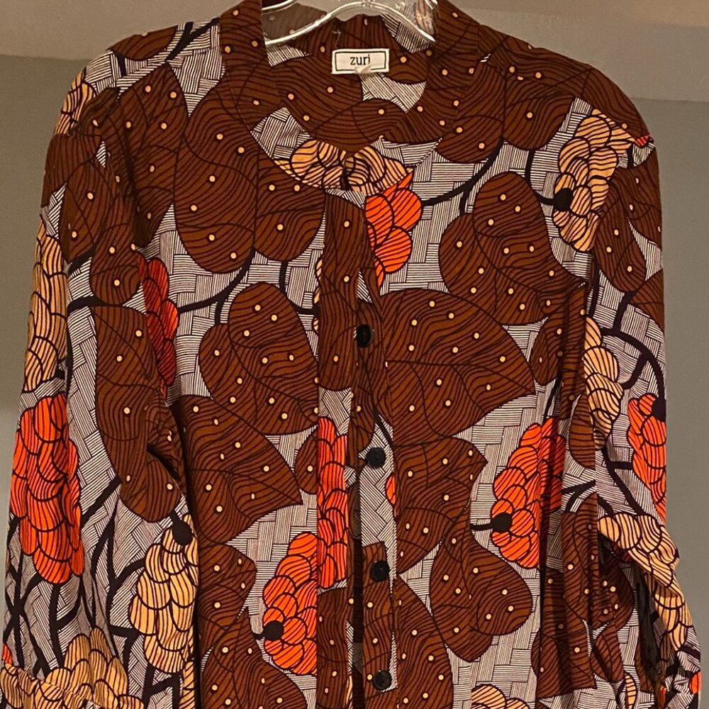 1X Zuri dress! 3/4 sleeves 100% cotton "Nutmeg"